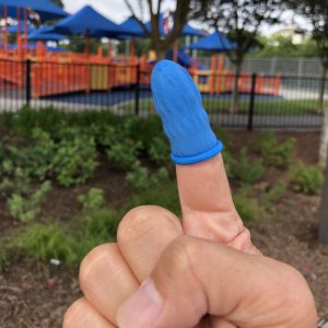 Blue finger protection used during elections